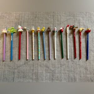 COPY - NOS Vintage Lot of Pencils With Novelty Toppers 80's 90's-Lot of 14